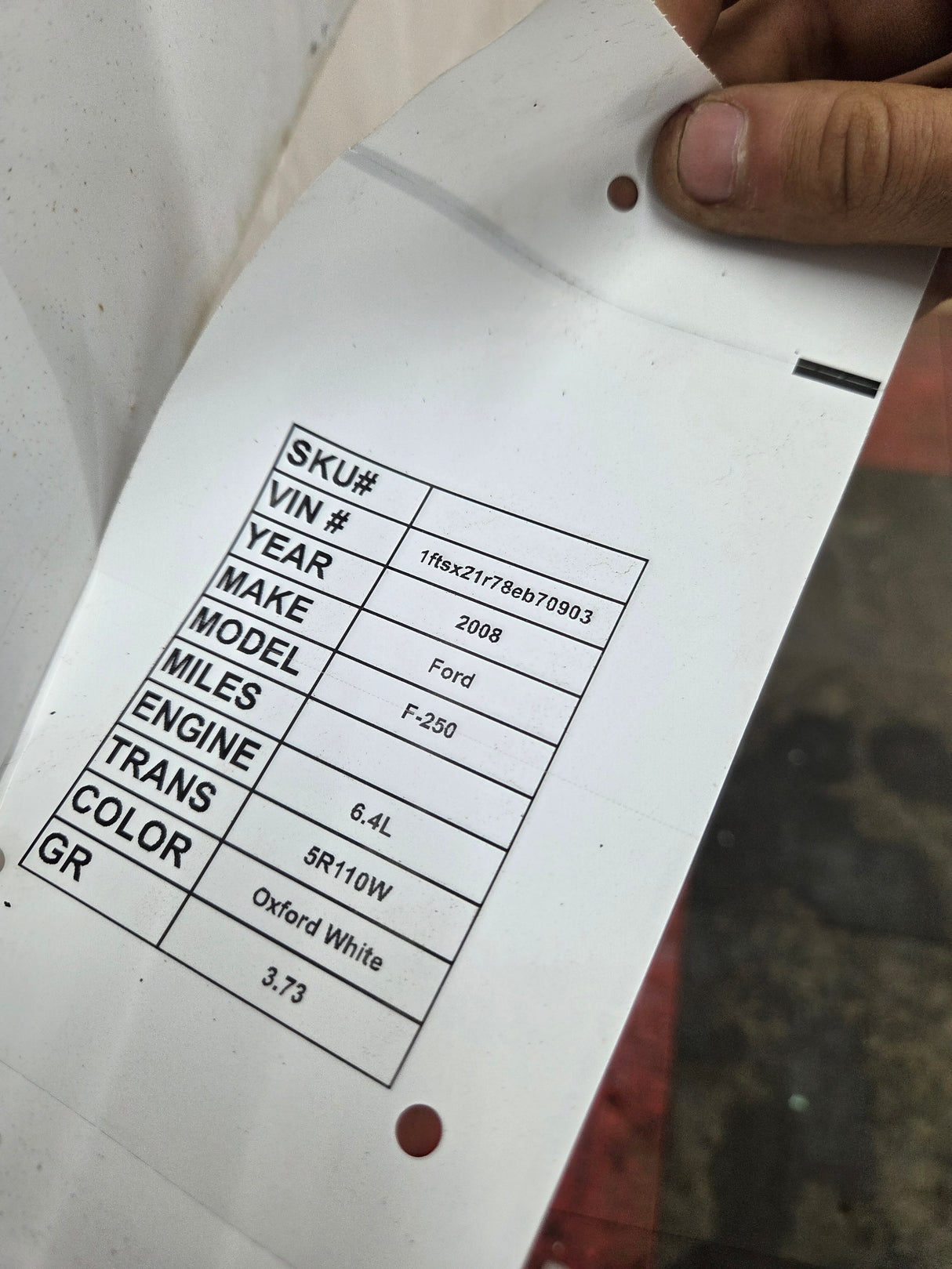 2008-2016 Ford Super Duty Tailgate F250 F350 F450 F550 - Oxford White