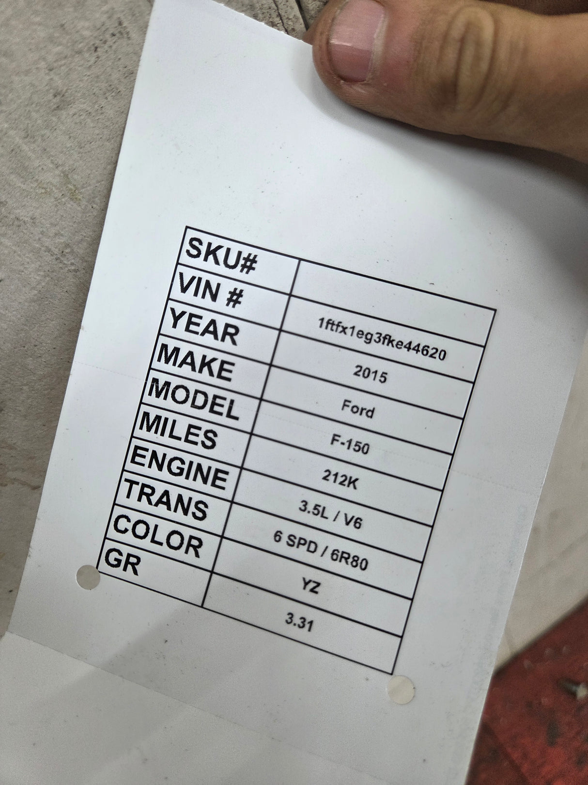 2015-2020 Ford F150 RH Passenger Fender - Oxford White