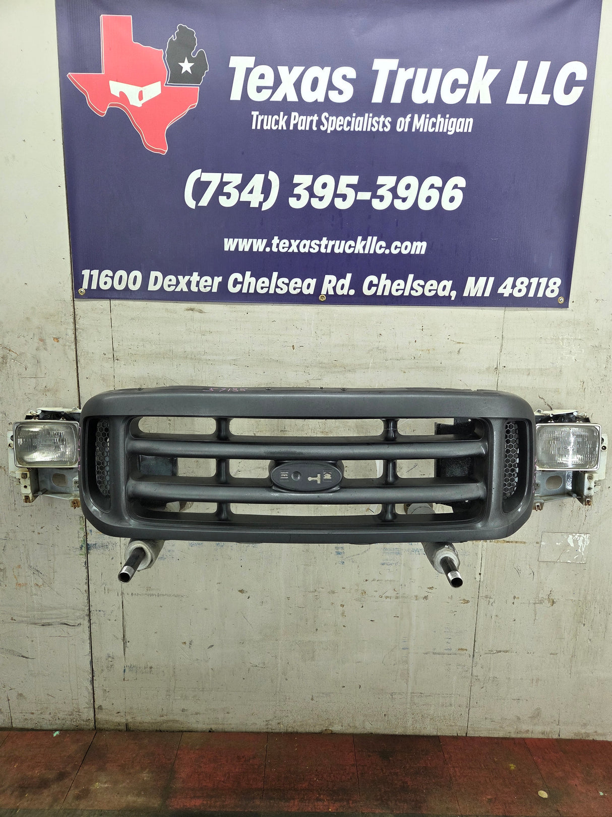 1999-2004 Ford Super Duty Excursion Header Panel / Grill Support & Chrome Grill F250 F350 F450 F550