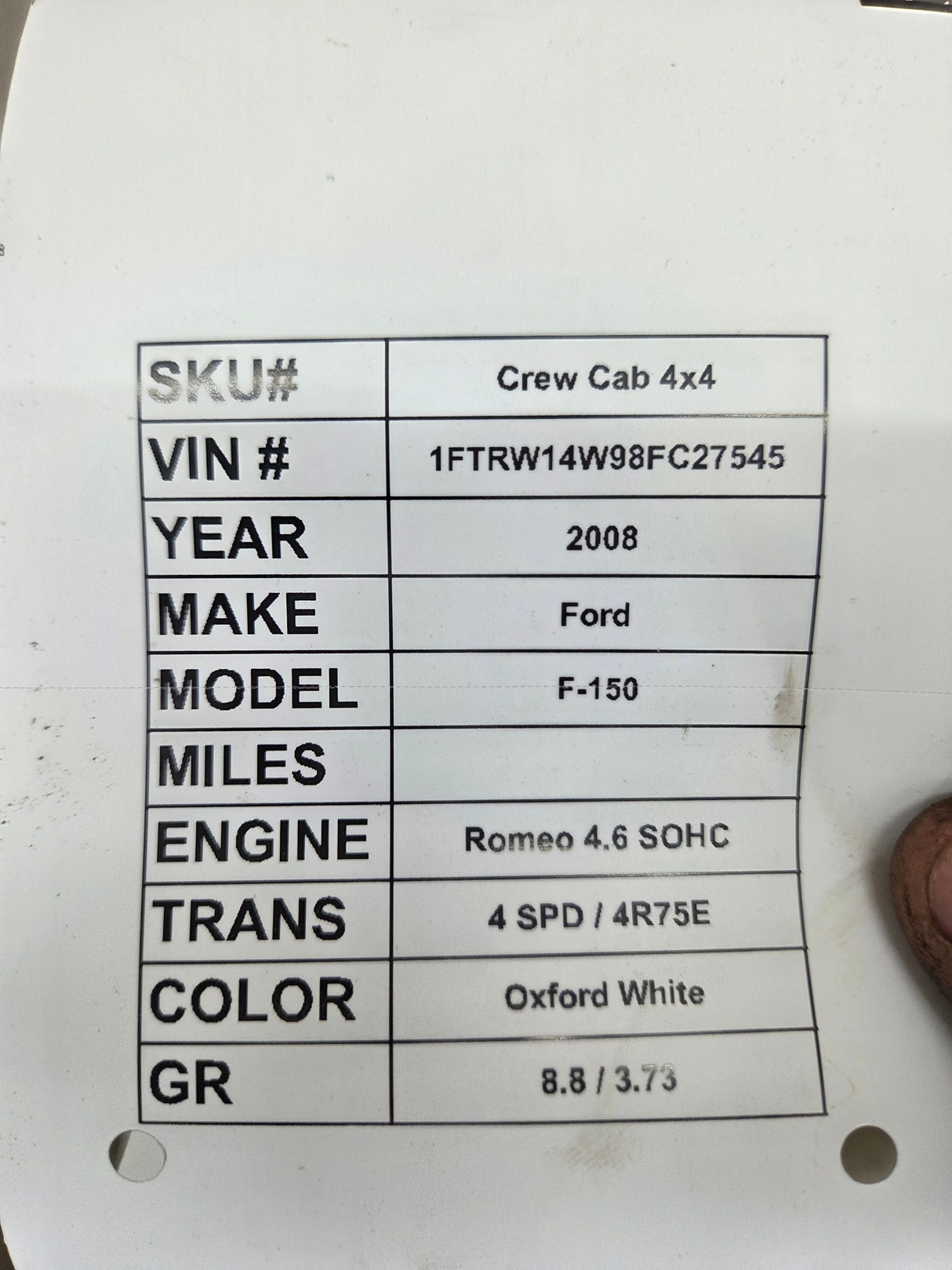 2004-2008 Ford F150 8.8" Rear Axle 3.73 Gear Ratio