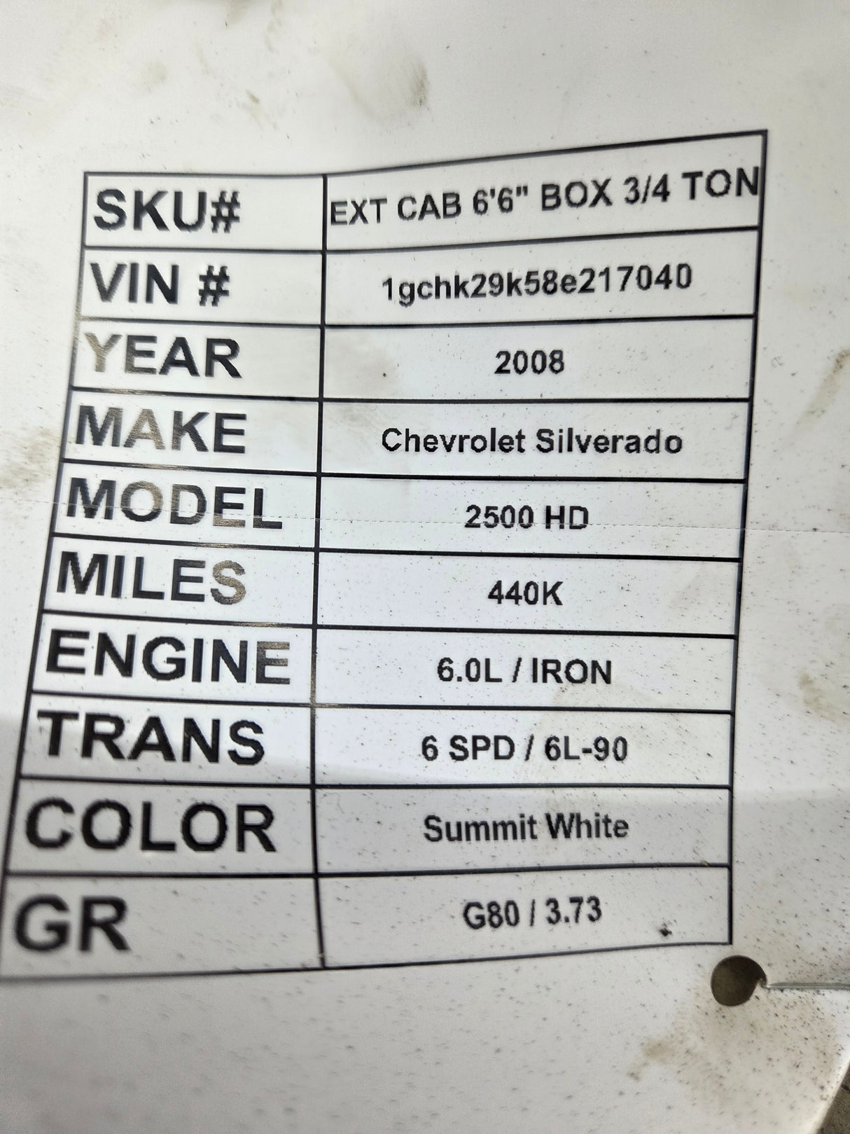 2008 Chevrolet GMC 6.0L 6L-90 4wd AUTOMATIC TRANSMISSION 2500HD 3500HD Reman