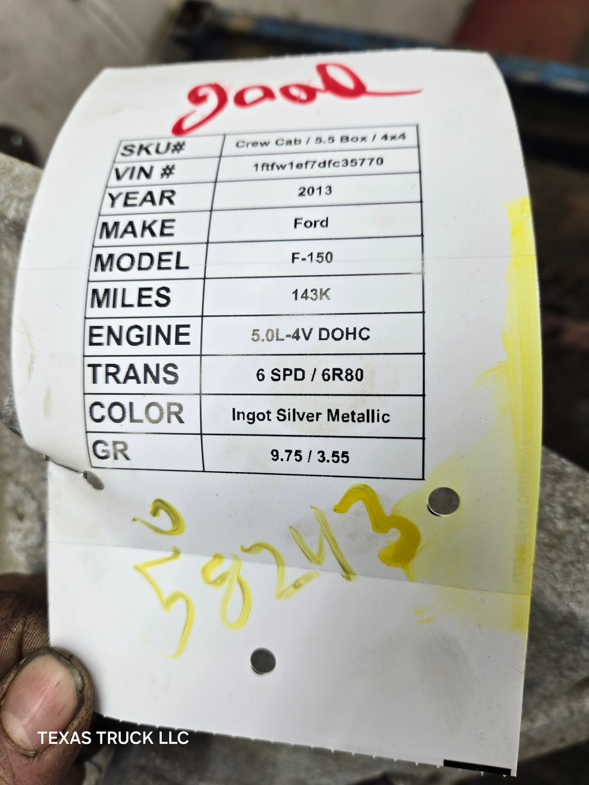 2013 Ford F150 6r80 6SPD Automatic Transmission 5.0L V8 4x4 USED
