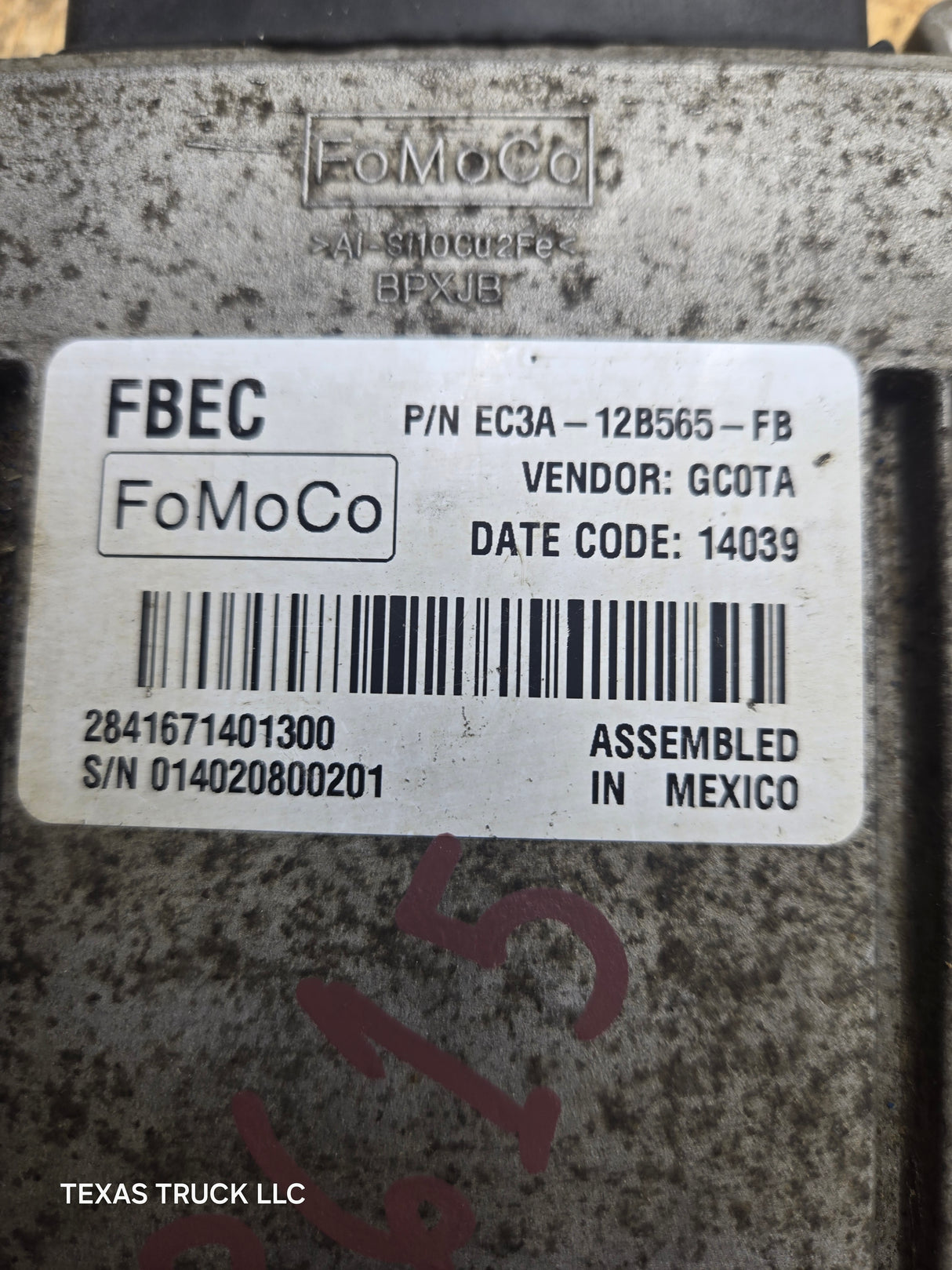 2014 Ford F250 F350 6.7L TCM EC3A-12B565-FB
