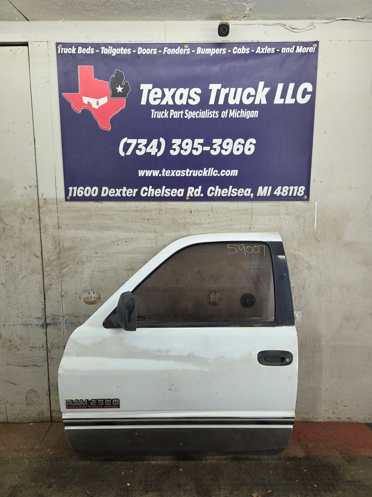 1994-2002 Dodge Ram 2nd Gen LH Driver Side Front Regular Cab / 2 door Extended Cab Door 1500 2500 3500 ROUND CORNER - White