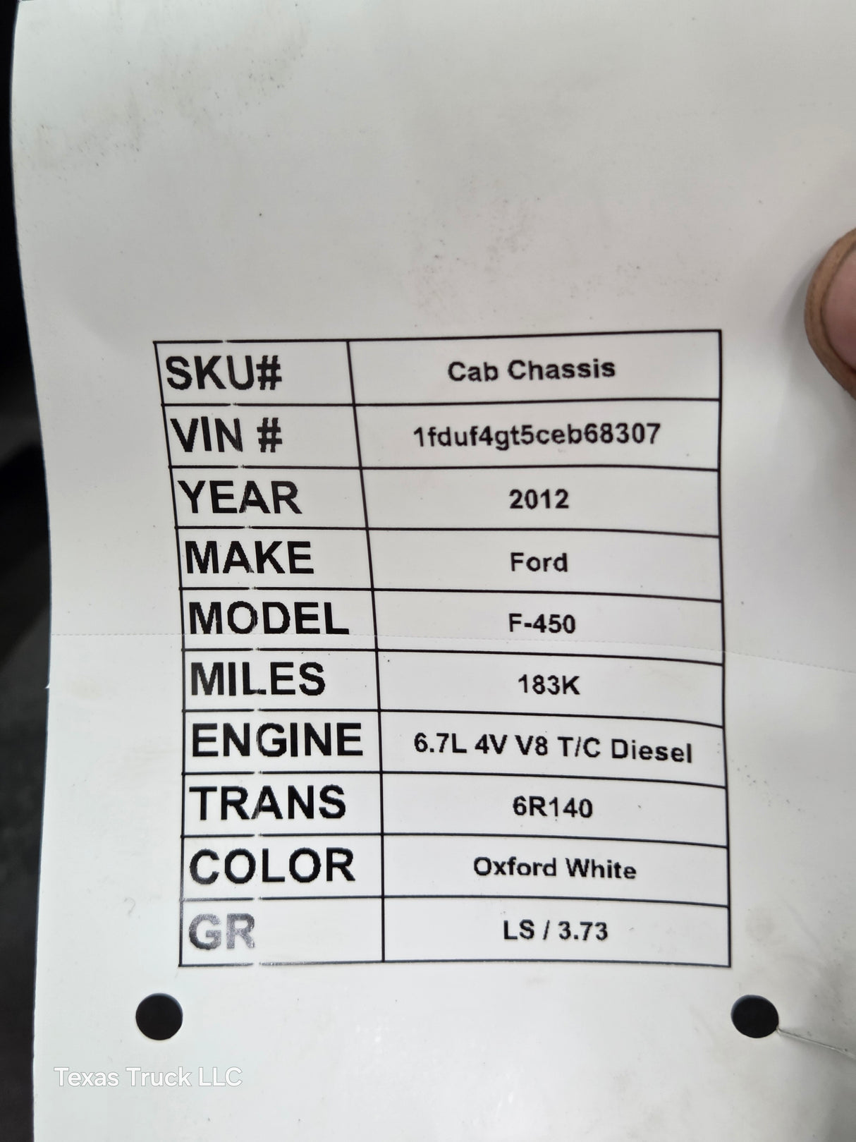 2011-2016 Ford F250 F350 F450 F550 Super Duty Regular Cab