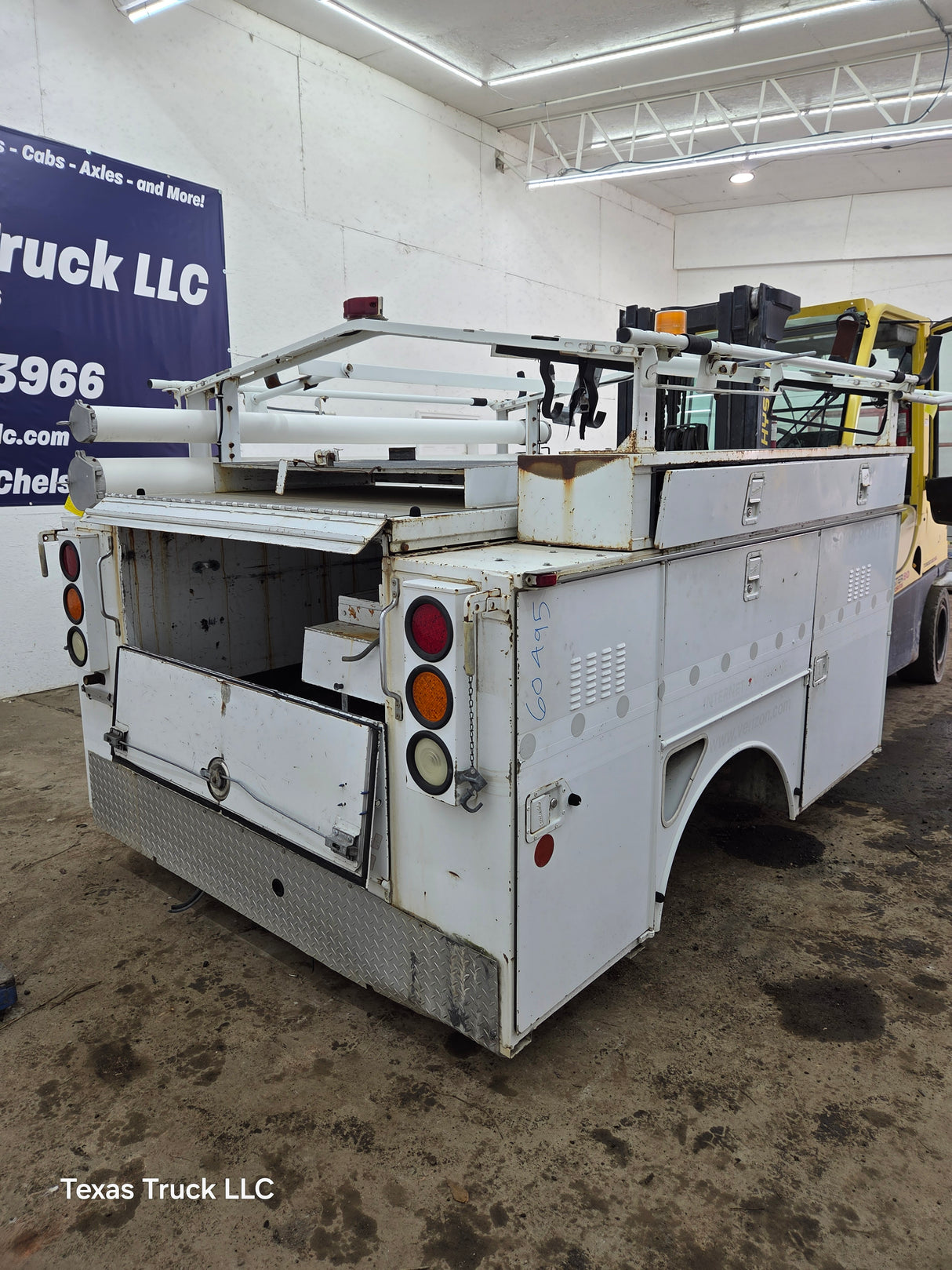 8' Steel Utility Service Body Truck Single Rear Wheel Utility Bed Universal