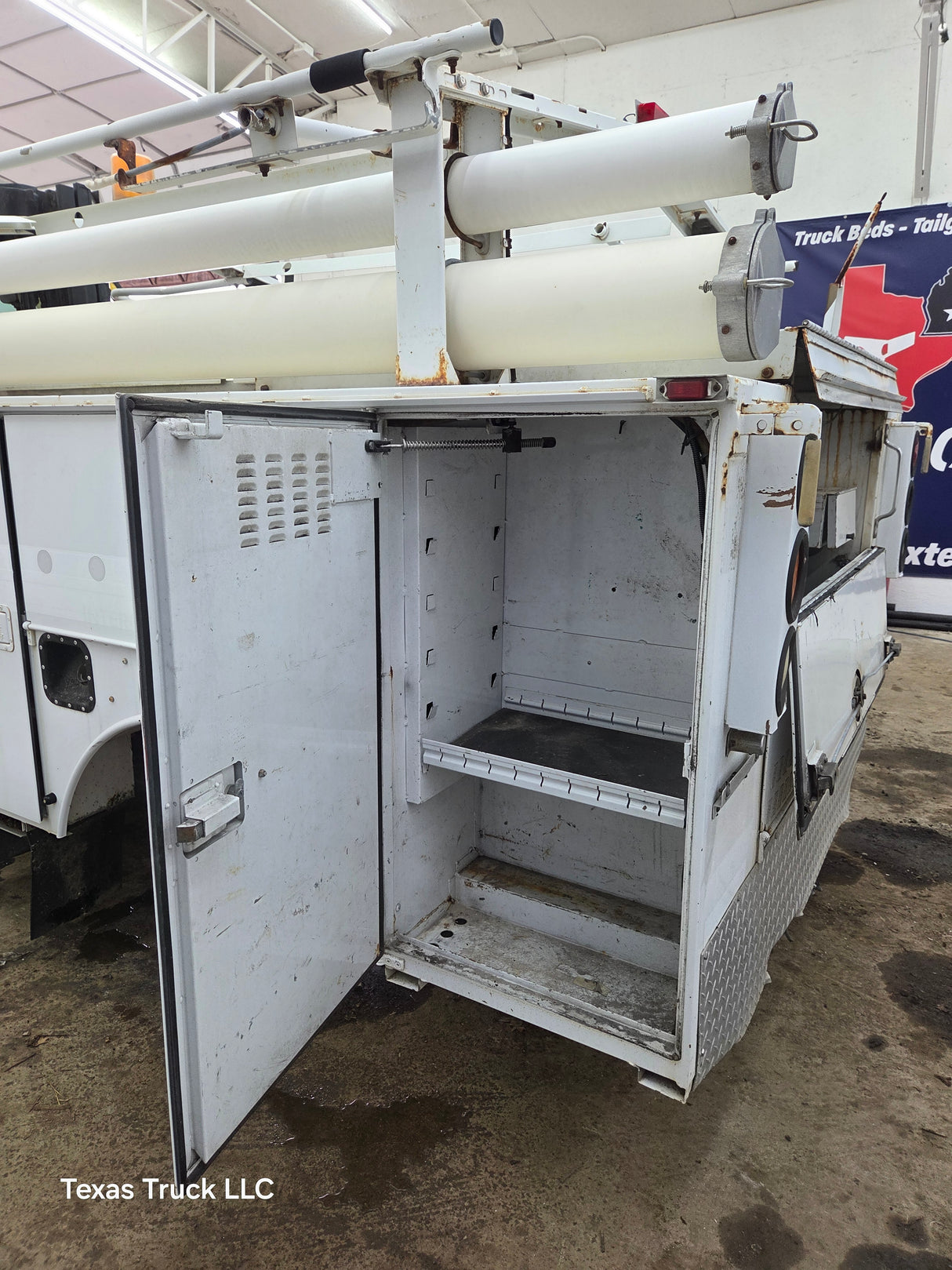 8' Steel Utility Service Body Truck Single Rear Wheel Utility Bed Universal With Generator