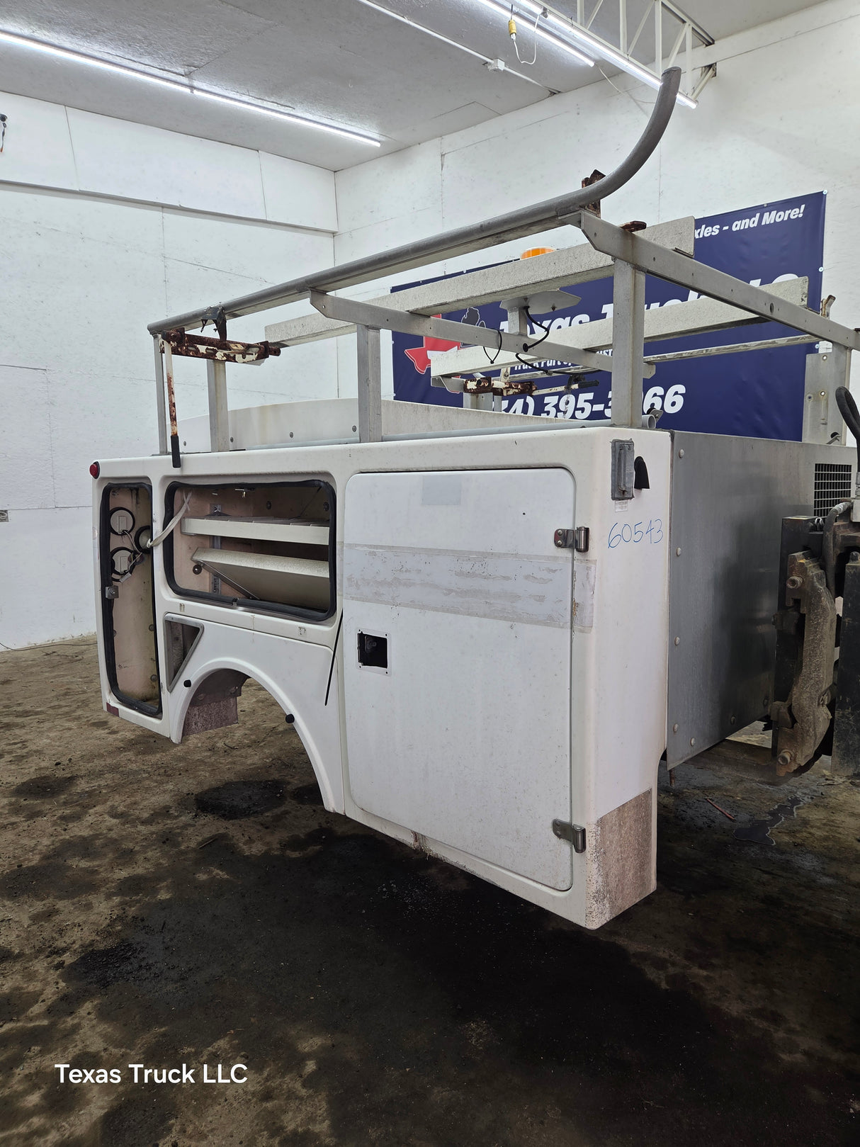 8' Fiberglass Utility Service Body With Generator Single Rear Wheel Truck Utility Bed Universal