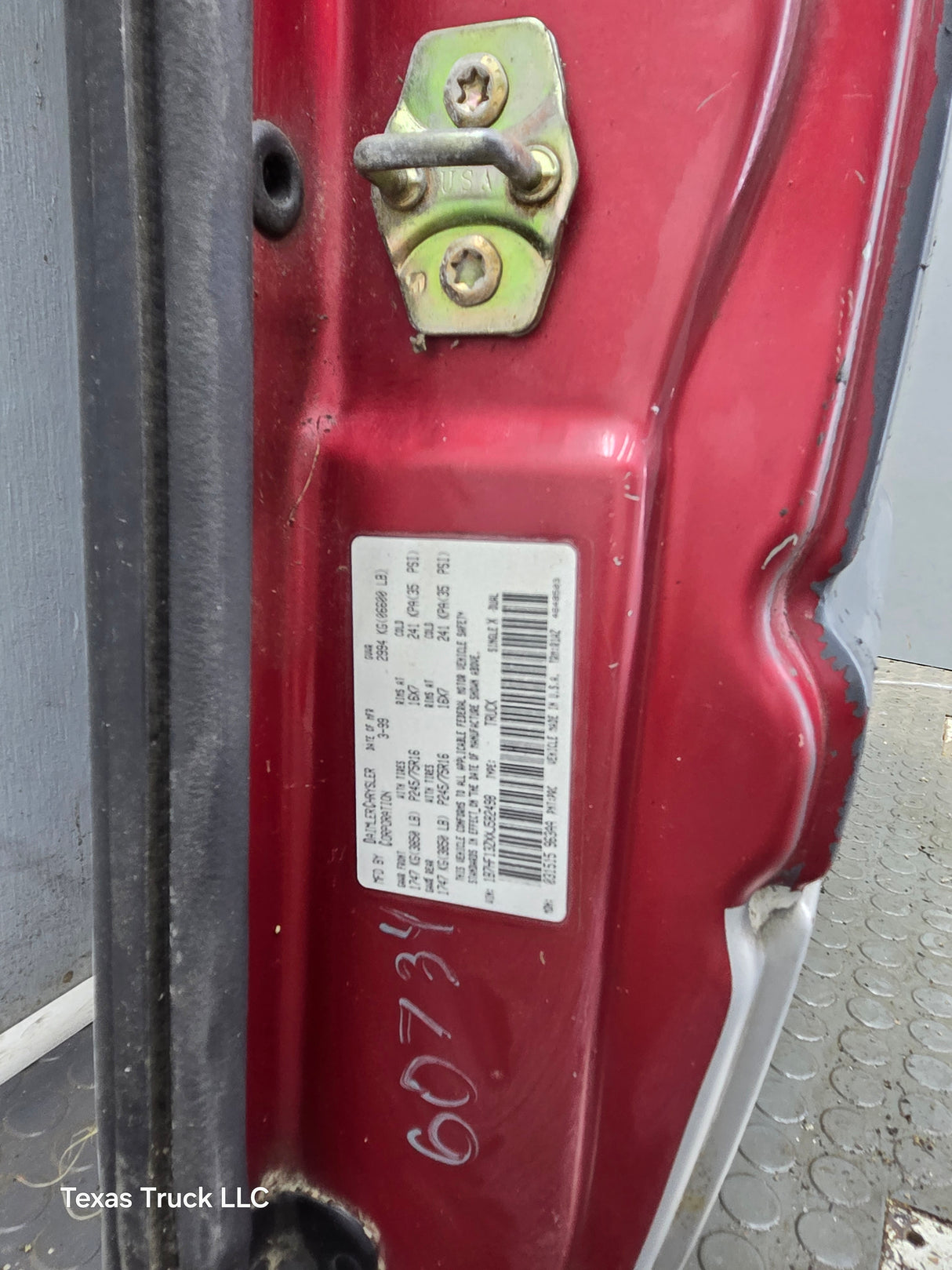 1994-2002 Dodge Ram 2nd Gen LH Driver Side Rear Extended Cab Door 1500 2500 3500