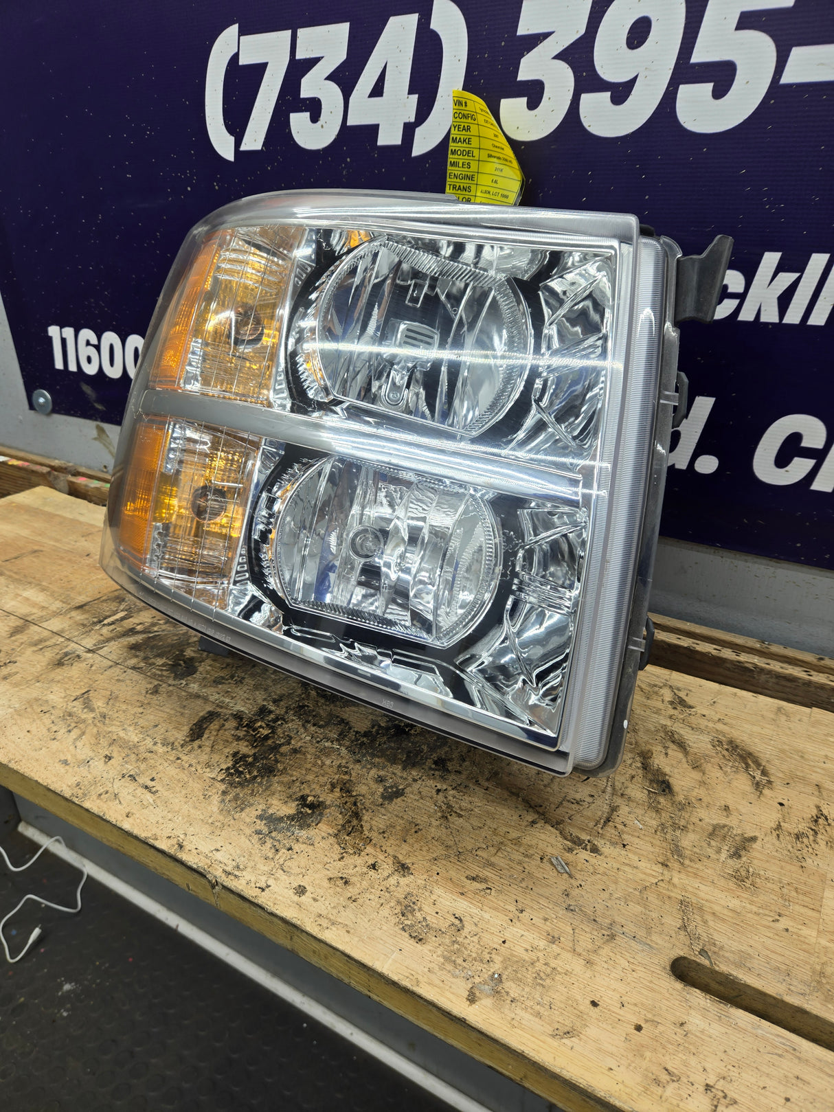 2007-2013 Chevrolet Silverado 1500 2500 3500 RH Passenger Side Halogen Headlight TYC 20-6817-00