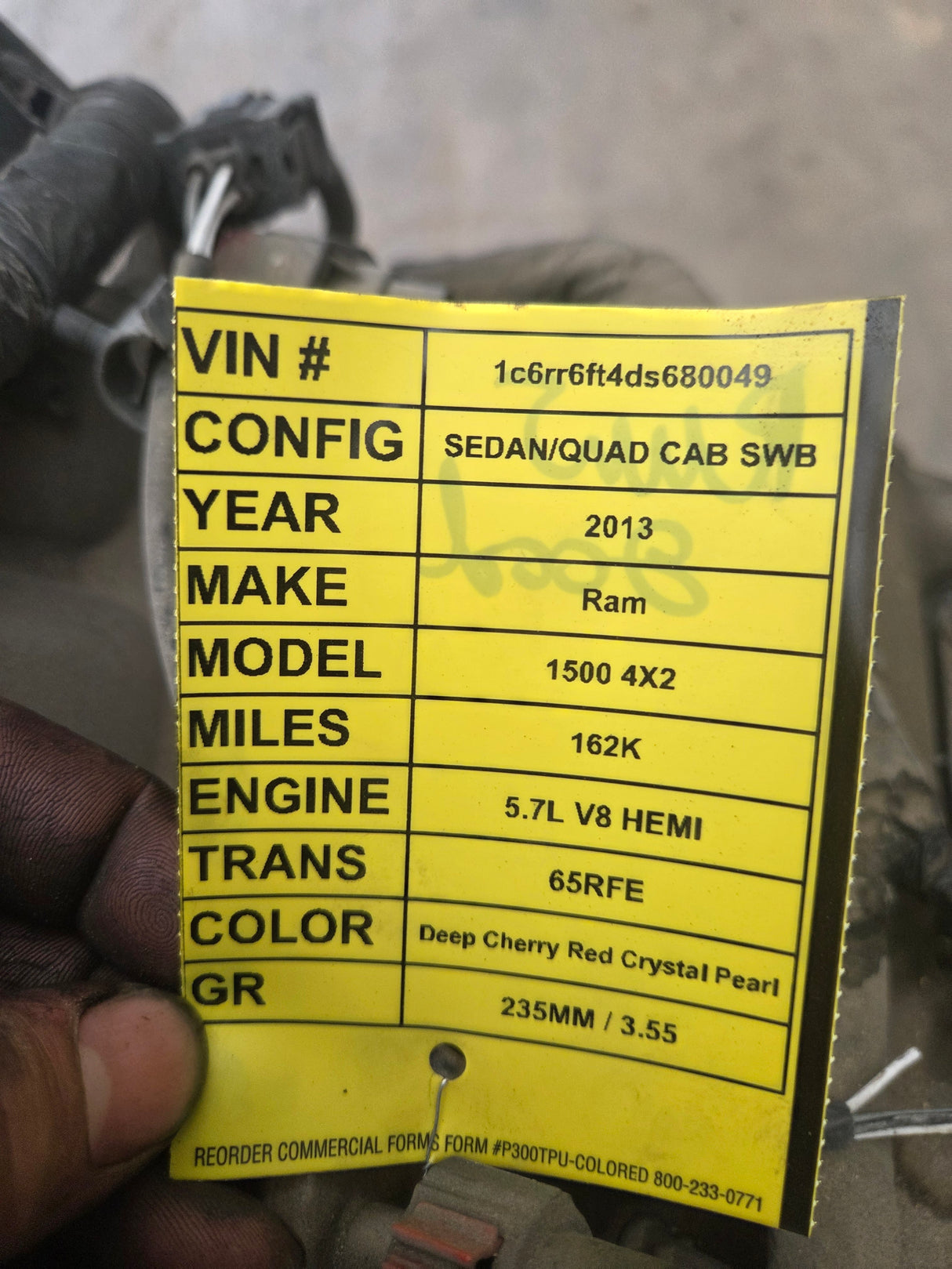 2013 Dodge Ram 1500 5.7L Hemi V8 Engine Ran Great