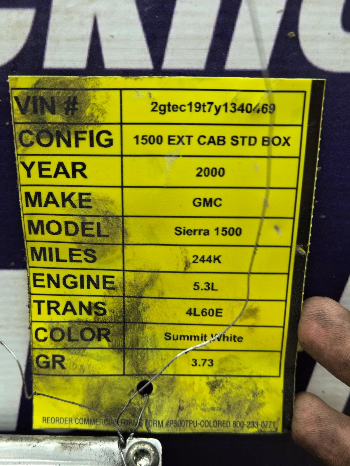2000 GMC Sierra 1500 5.3L PCM CYCB / 09354896
