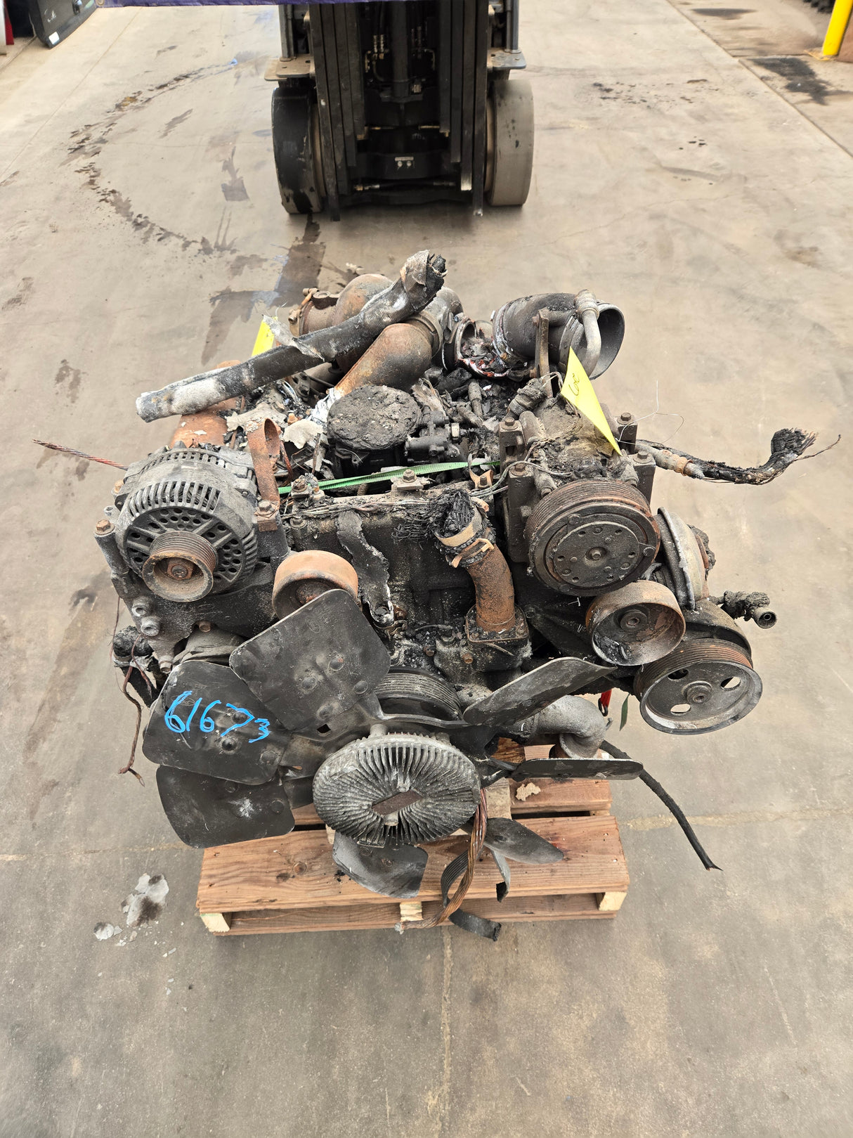 1992-1997 7.3L Power Stroke Diesel Engine Ford BURNED Unknown Running Condition CORE