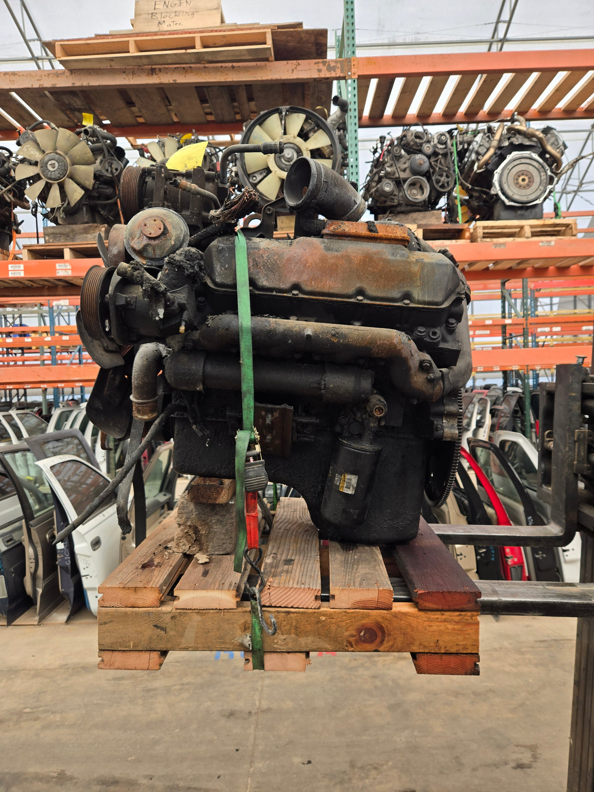 1992-1997 7.3L Power Stroke Diesel Engine Ford BURNED Unknown Running Condition CORE