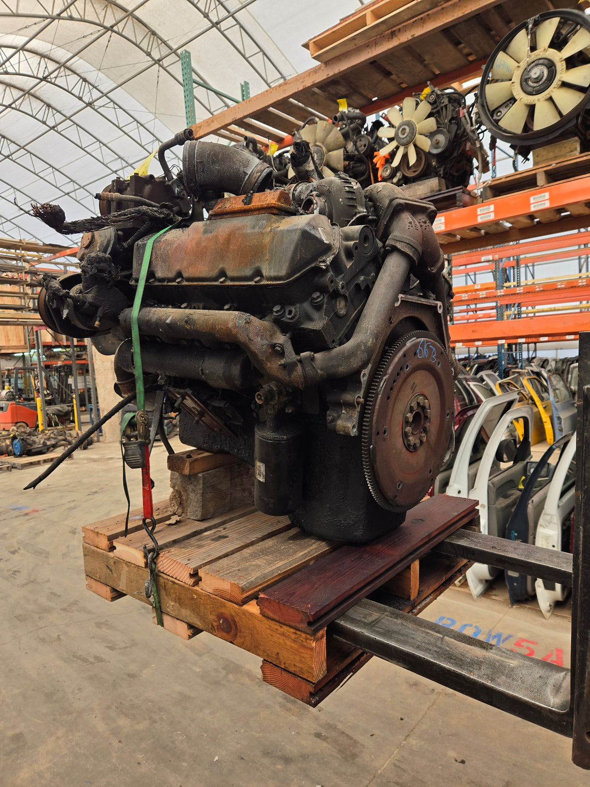 1992-1997 7.3L Power Stroke Diesel Engine Ford BURNED Unknown Running Condition CORE