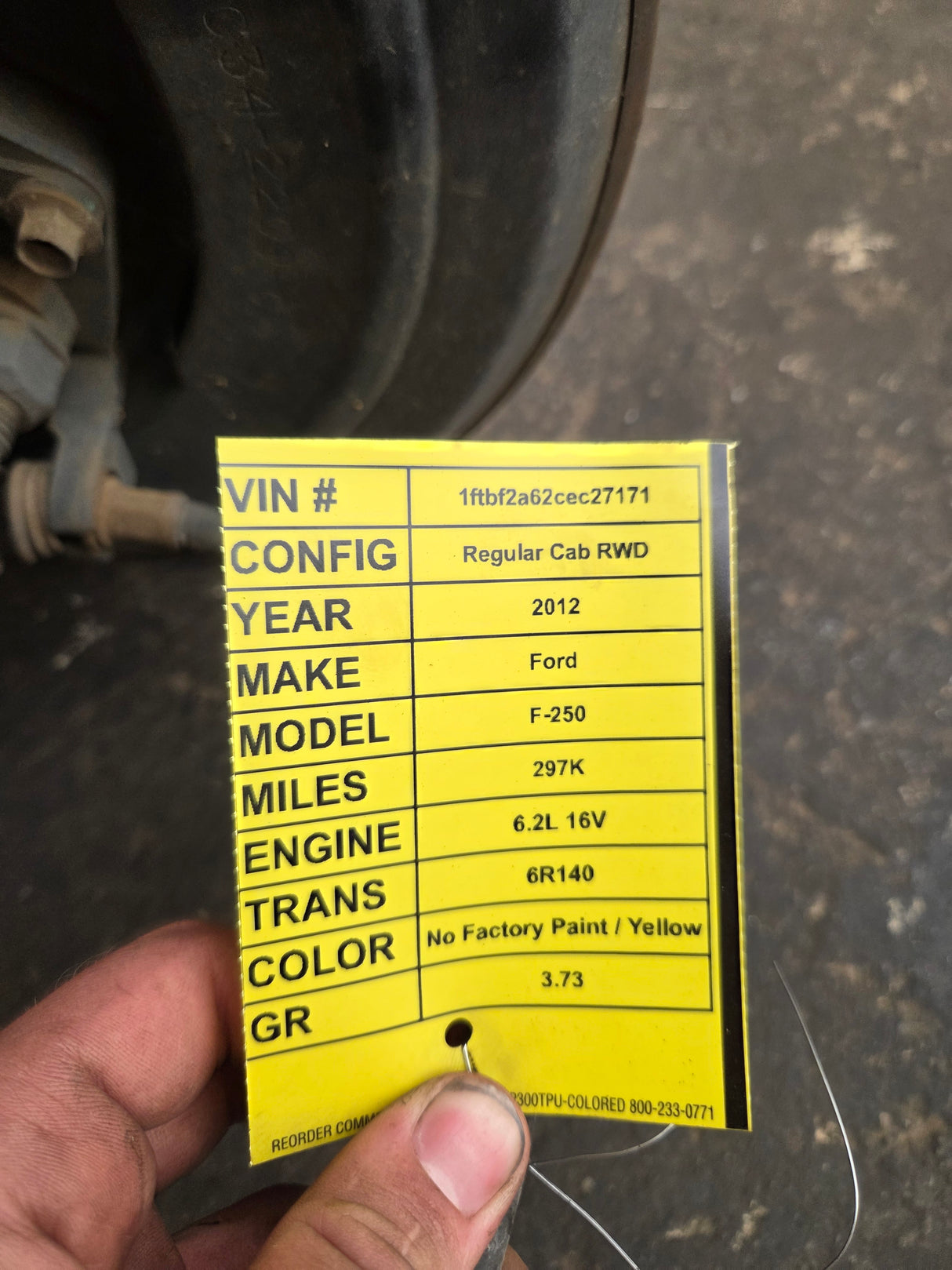 2011-2012 Ford Super Duty F250 F350 Rear Axle 3.73 Gear Ratio Electric Locking Rear End 297k Miles