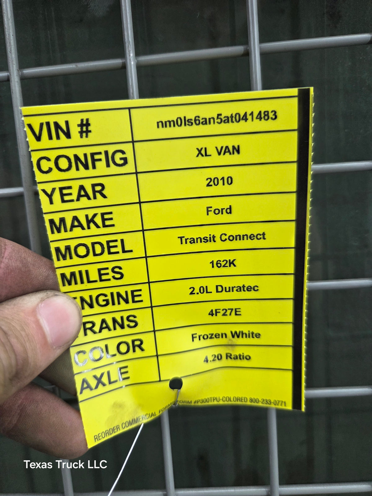 2010-2013 Ford Transit Connect Driver Side Rear Door LH