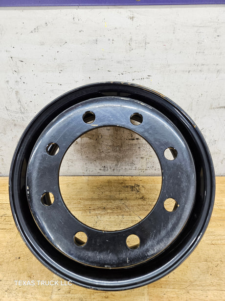 Trailer Wheel, 17.5"x6.75", 8 on 275MM Bolt Pattern, Steel Black OEM Dual, 221 MM Center Bore, 22 MM, 6200 Lbs Capacity