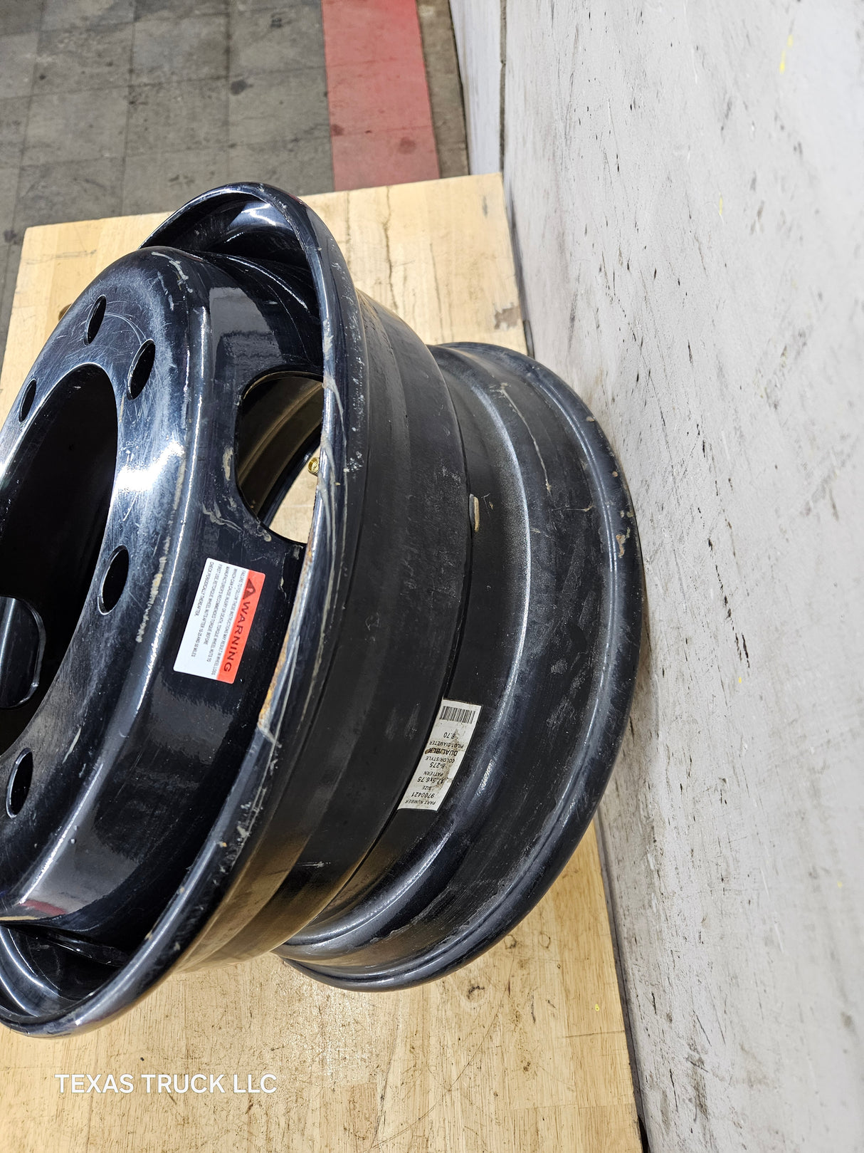 Trailer Wheel, 17.5"x6.75", 8 on 275MM Bolt Pattern, Steel Black OEM Dual, 221 MM Center Bore, 22 MM, 6200 Lbs Capacity