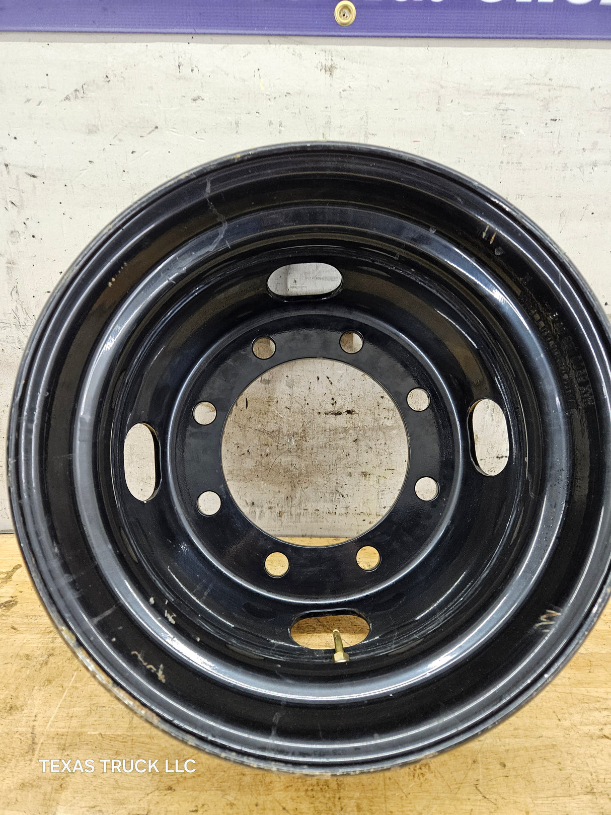 Trailer Wheel, 17.5"x6.75", 8 on 275MM Bolt Pattern, Steel Black OEM Dual, 221 MM Center Bore, 22 MM, 6200 Lbs Capacity