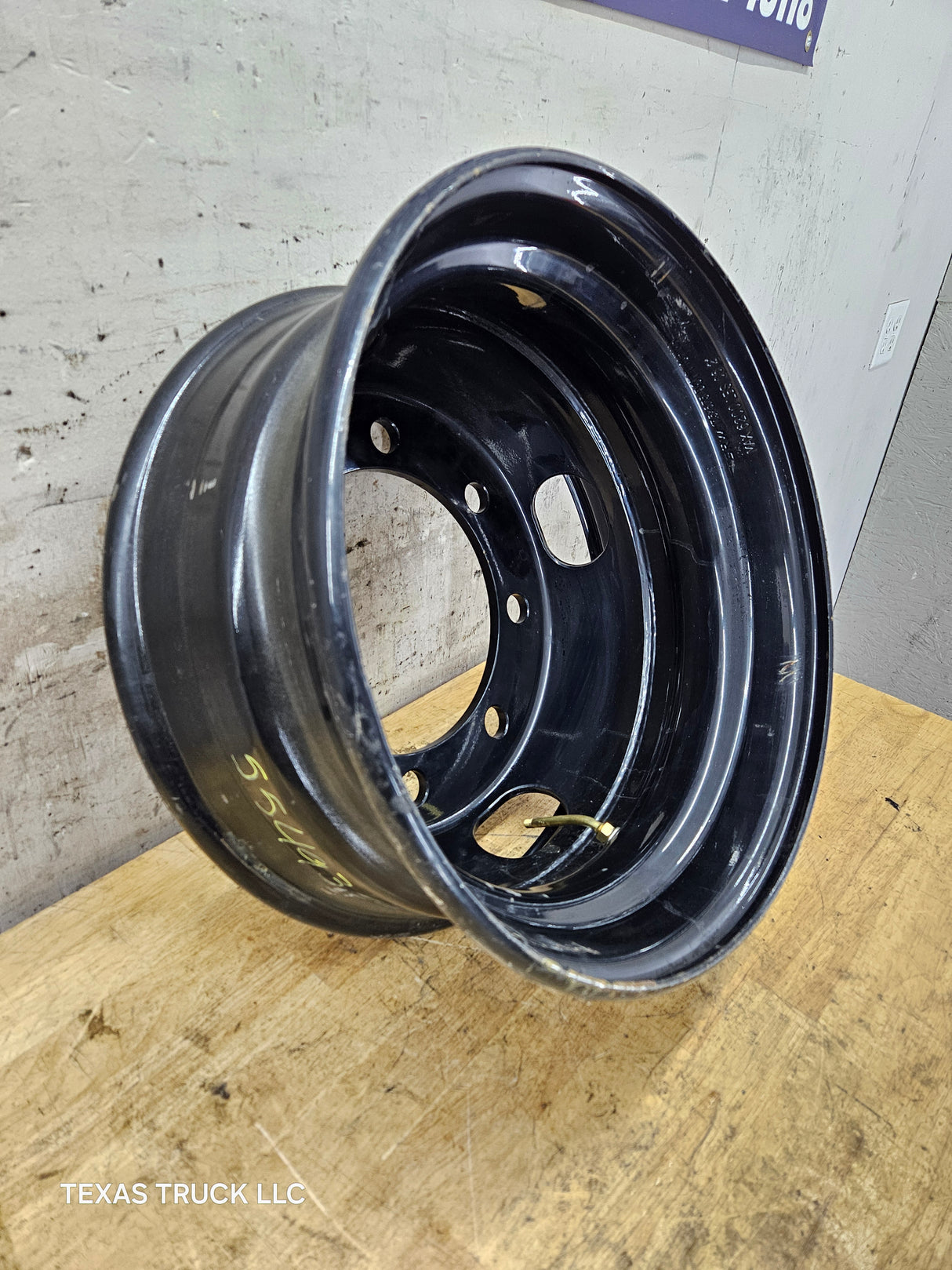 Trailer Wheel, 17.5"x6.75", 8 on 275MM Bolt Pattern, Steel Black OEM Dual, 221 MM Center Bore, 22 MM, 6200 Lbs Capacity