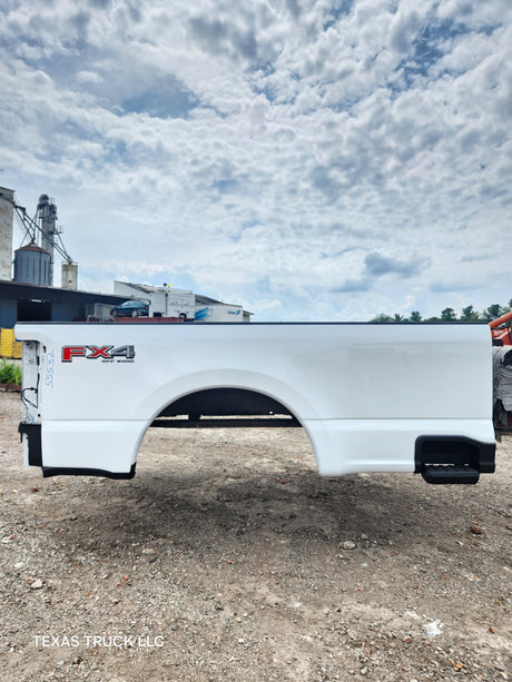 2023-2025 Ford Super Duty 8' Long Truck Bed F250 F350 Oxford White Bed Liner Factory Gooseneck Holes