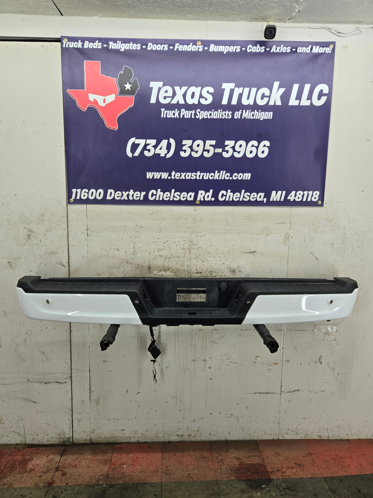 2021-2023 Ford F150 Rear Bumper With Parking Aid Sensors - White