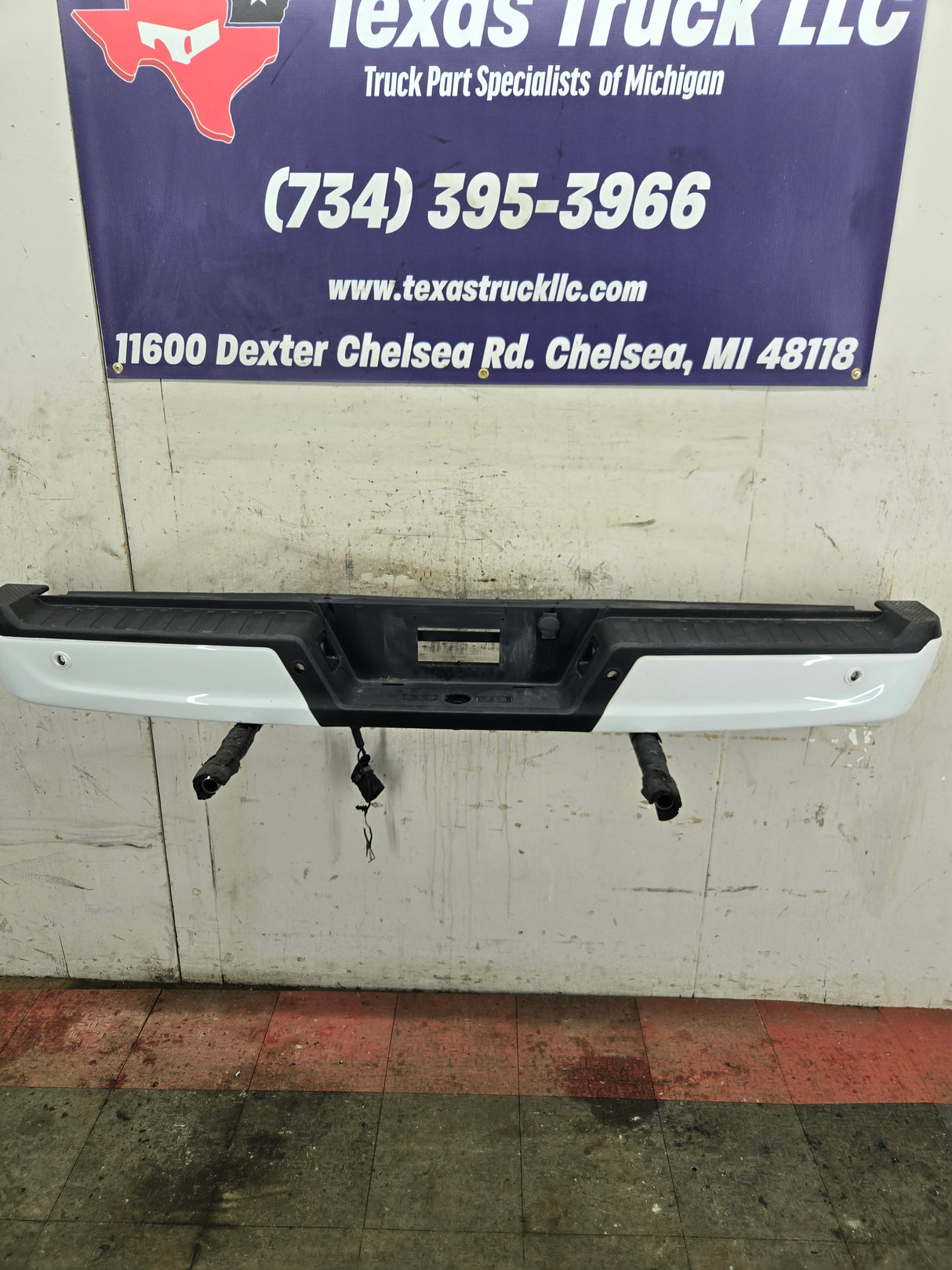 2021-2023 Ford F150 Rear Bumper With Parking Aid Sensors - White