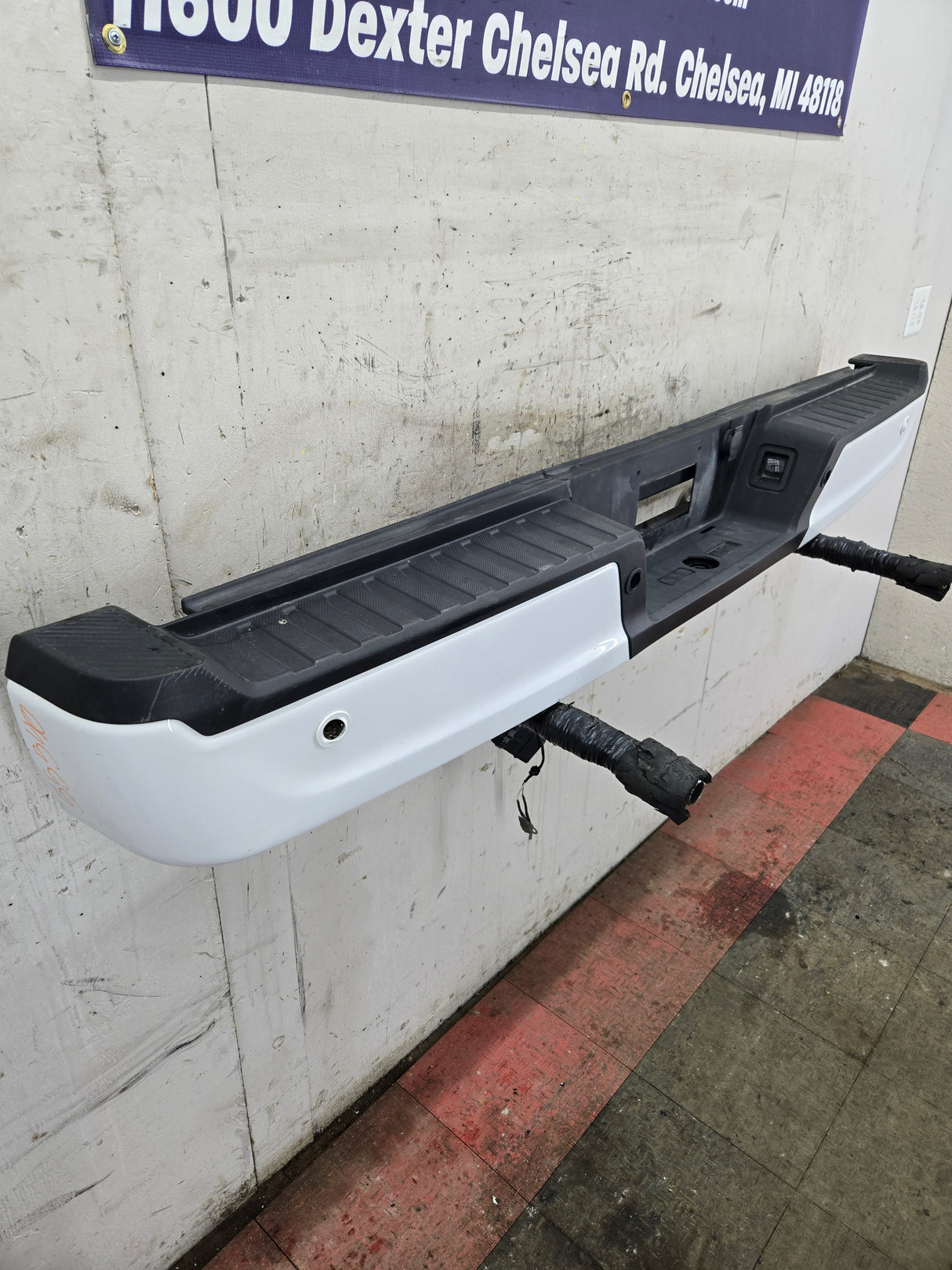 2021-2023 Ford F150 Rear Bumper With Parking Aid Sensors - White