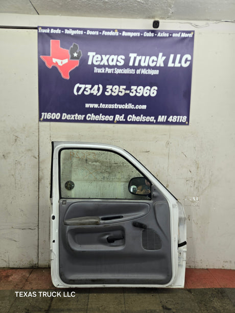 1994-2002 Dodge Ram 2nd Gen LH Driver Side Front Extended Cab Door 1500 2500 3500 ROUND CORNER - White