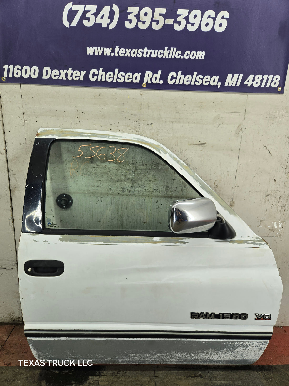 1994-2002 Dodge Ram 2nd Gen RH Passenger Side Front Extended Cab Door 1500 2500 3500 ROUND CORNER - White