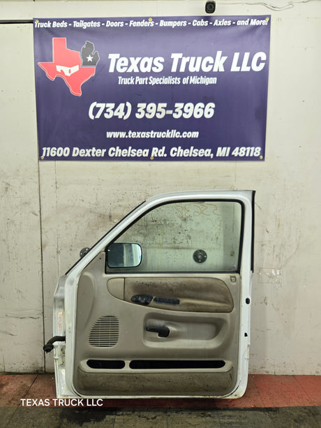 1994-2002 Dodge Ram 2nd Gen RH Passenger Side Front Extended Cab Door 1500 2500 3500 ROUND CORNER - White