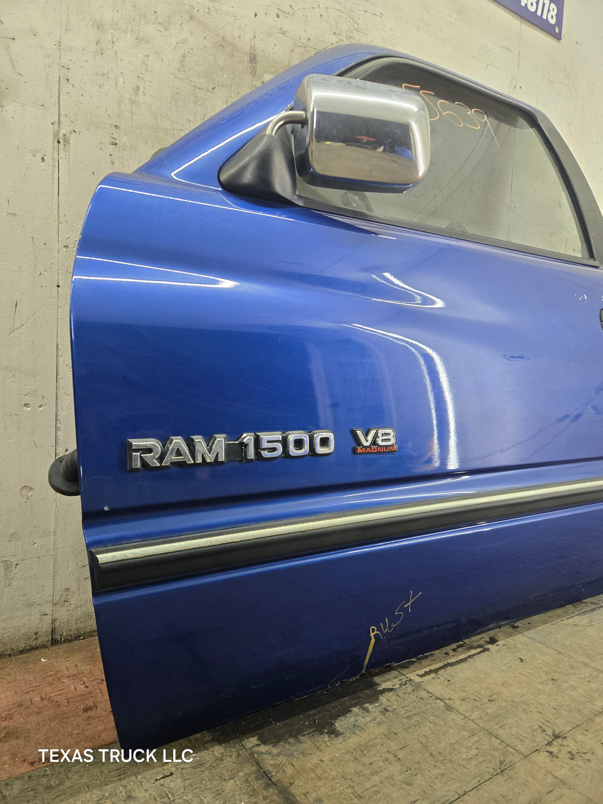 1994-2002 Dodge Ram 2nd Gen LH Driver Side Front Extended Cab Door 1500 2500 3500 ROUND CORNER - Bright Blue