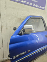 1994-2002 Dodge Ram 2nd Gen LH Driver Side Front Extended Cab Door 1500 2500 3500 ROUND CORNER - Bright Blue