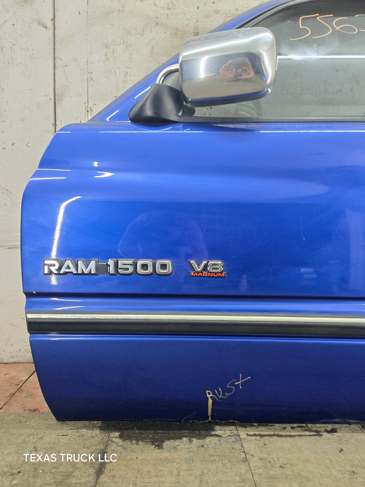 1994-2002 Dodge Ram 2nd Gen LH Driver Side Front Extended Cab Door 1500 2500 3500 ROUND CORNER - Bright Blue