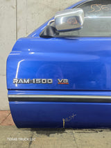 1994-2002 Dodge Ram 2nd Gen LH Driver Side Front Extended Cab Door 1500 2500 3500 ROUND CORNER - Bright Blue