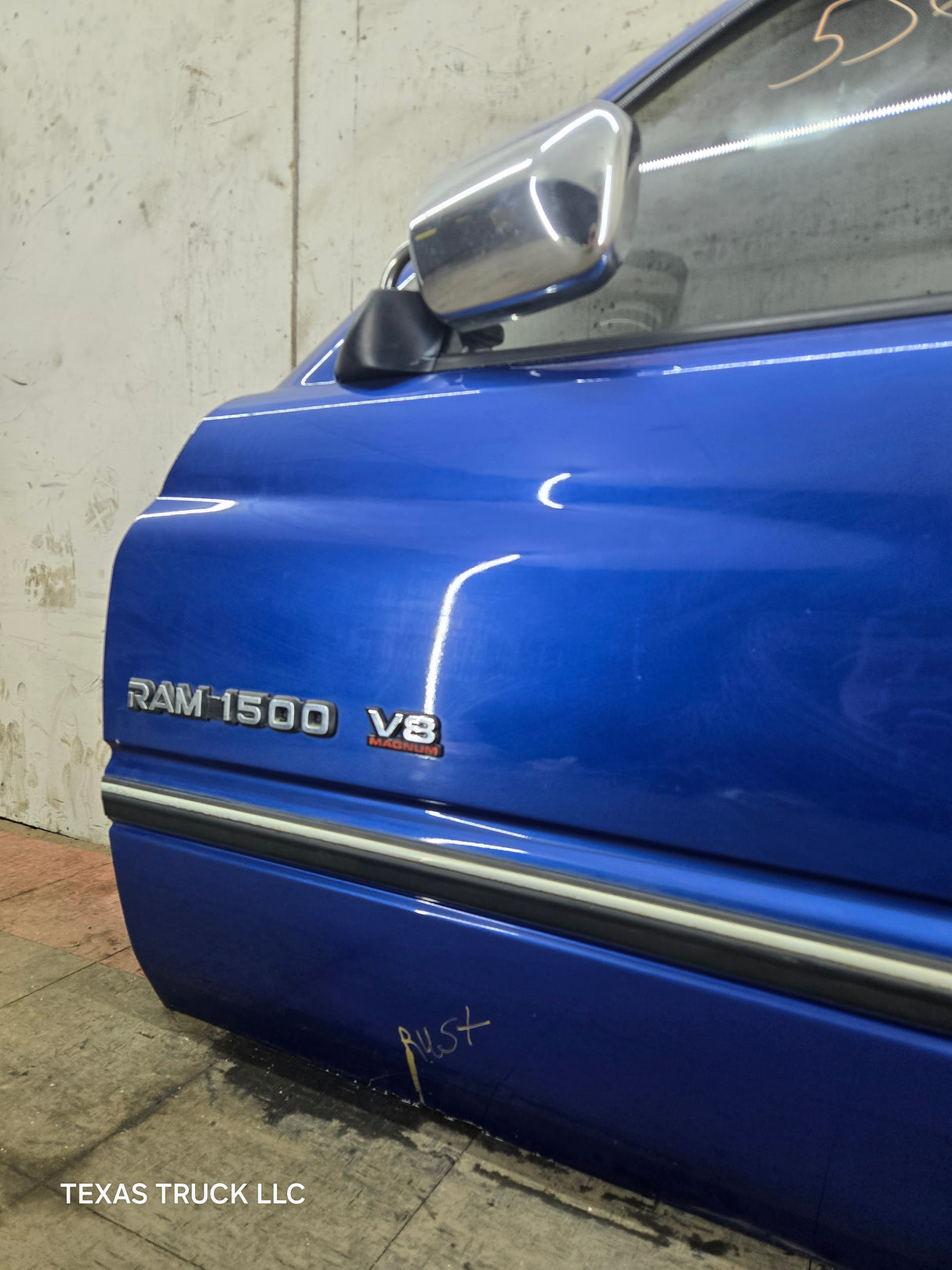 1994-2002 Dodge Ram 2nd Gen LH Driver Side Front Extended Cab Door 1500 2500 3500 ROUND CORNER - Bright Blue
