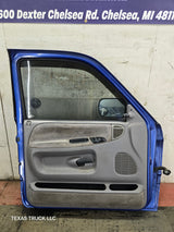 1994-2002 Dodge Ram 2nd Gen LH Driver Side Front Extended Cab Door 1500 2500 3500 ROUND CORNER - Bright Blue