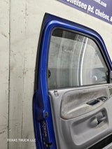 1994-2002 Dodge Ram 2nd Gen LH Driver Side Front Extended Cab Door 1500 2500 3500 ROUND CORNER - Bright Blue