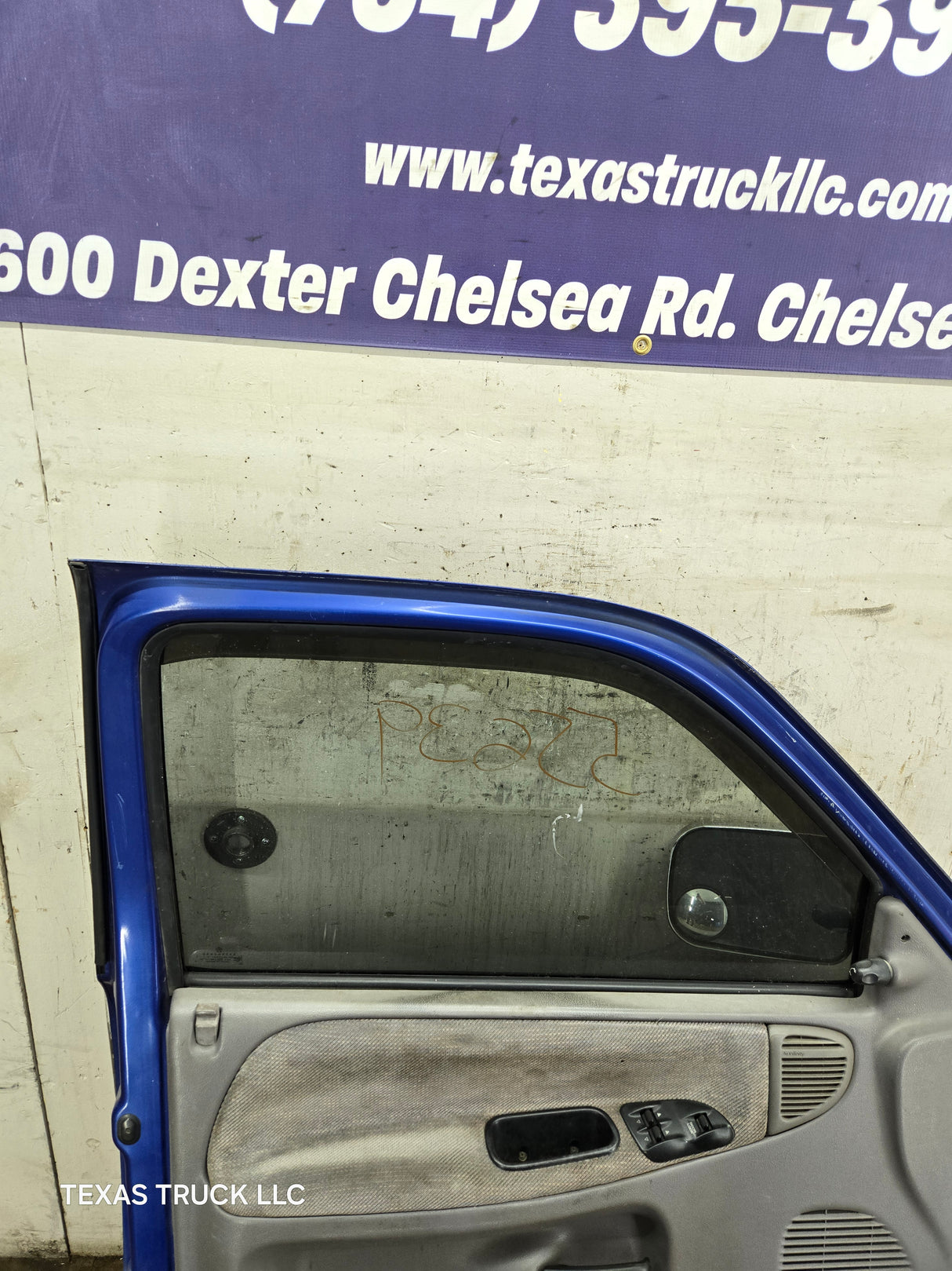 1994-2002 Dodge Ram 2nd Gen LH Driver Side Front Extended Cab Door 1500 2500 3500 ROUND CORNER - Bright Blue