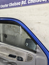 1994-2002 Dodge Ram 2nd Gen LH Driver Side Front Extended Cab Door 1500 2500 3500 ROUND CORNER - Bright Blue