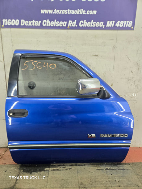 1994-2002 Dodge Ram 2nd Gen RH Passenger Side Front Extended Cab Door 1500 2500 3500 - Blue