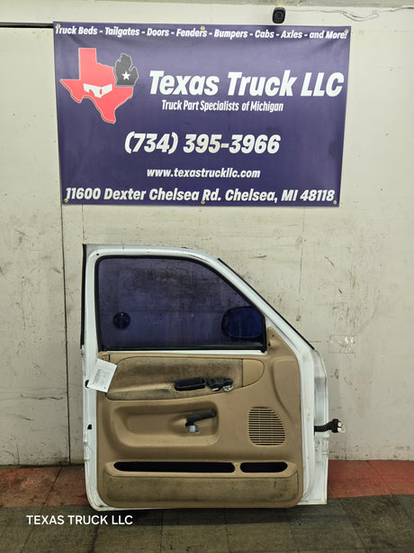 1994-2002 Dodge Ram 2nd Gen LH Driver Side Front Extended Cab Door 1500 2500 3500 ROUND CORNER - White
