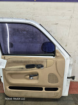 1994-2002 Dodge Ram 2nd Gen LH Driver Side Front Extended Cab Door 1500 2500 3500 ROUND CORNER - White
