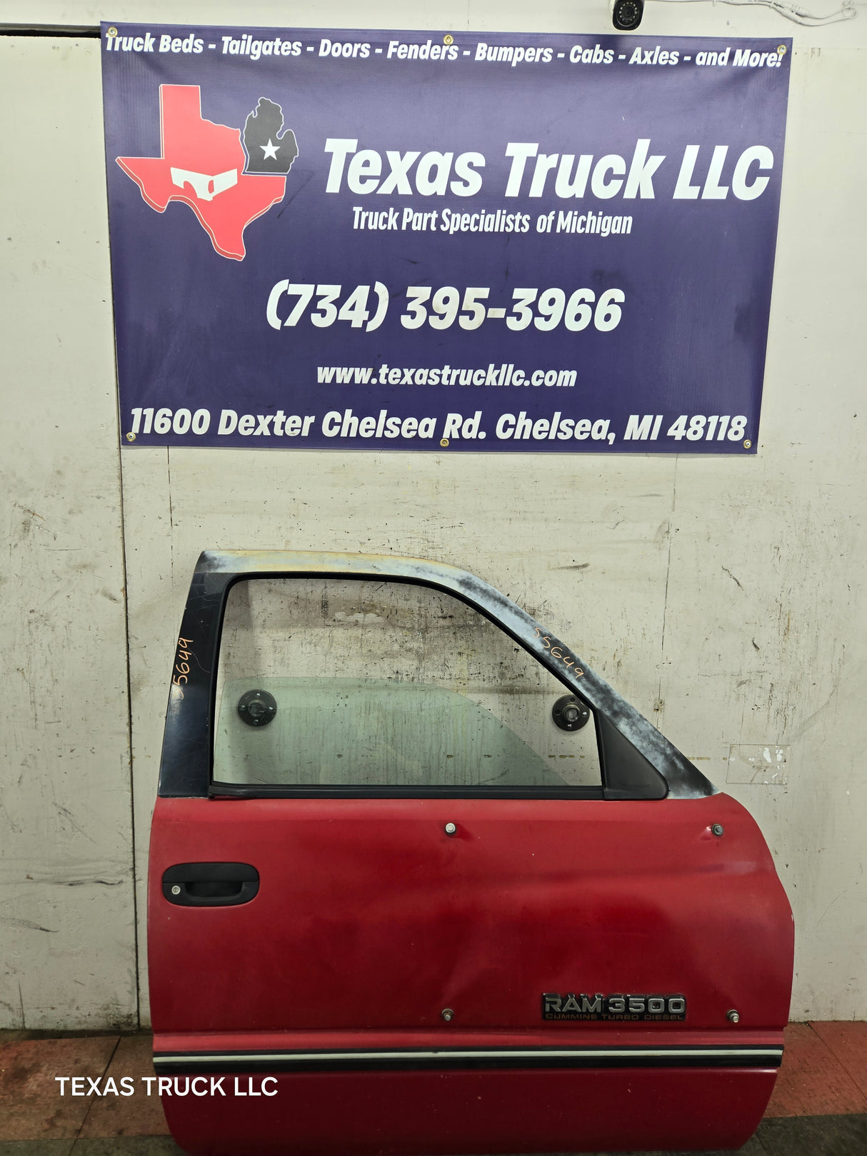 1994-2002 Dodge Ram 2nd Gen RH Passenger Side Front Extended Cab Door 1500 2500 3500 ROUND CORNER - Red