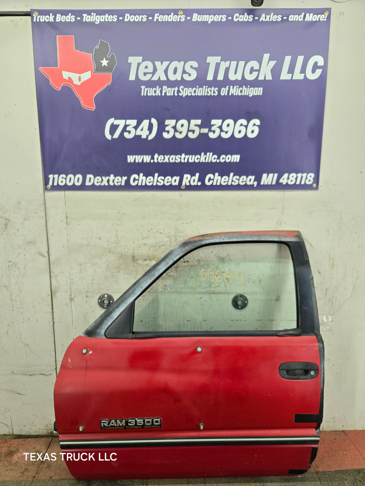 1994-2002 Dodge Ram 2nd Gen LH Driver Side Front Extended Cab Door 1500 2500 3500 ROUND CORNER - Red