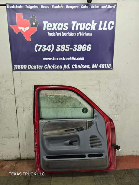 1994-2002 Dodge Ram 2nd Gen LH Driver Side Front Extended Cab Door 1500 2500 3500 ROUND CORNER - Red