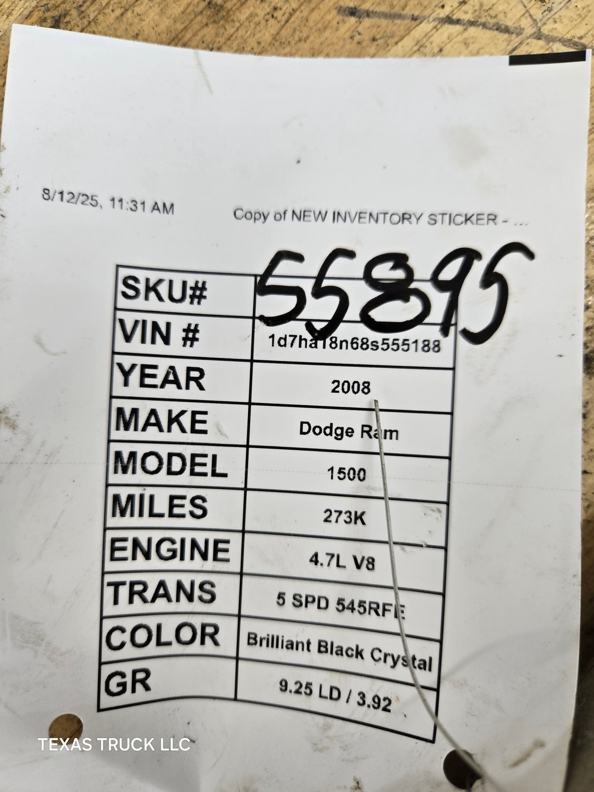 2008 Dodge Ram 1500 PCM P05094374AE