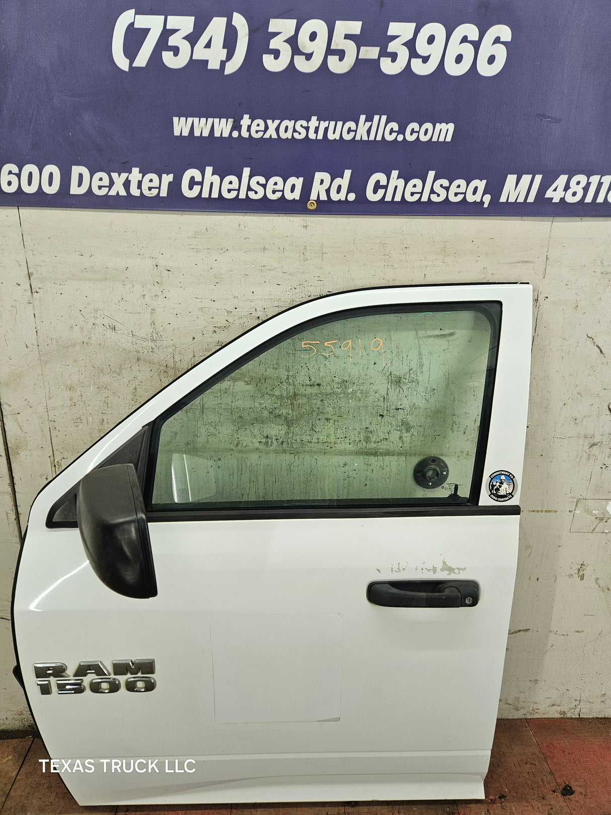 2009-2018 Dodge Ram 4th Gen LH Driver Side Front Quad/Crew Cab Door 1500 2500 3500 4500 5500 - Bright White Clear Coat