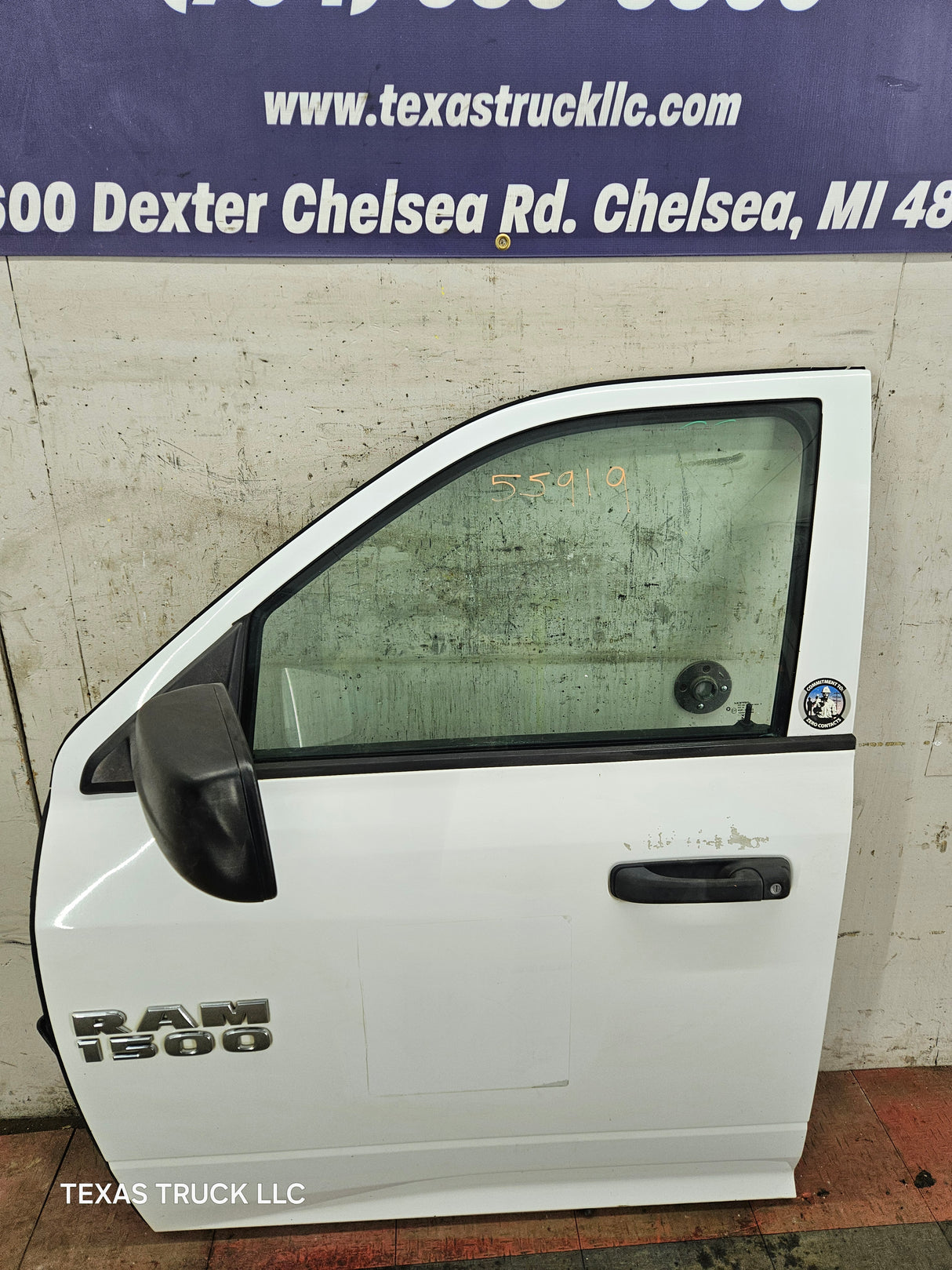 2009-2018 Dodge Ram 4th Gen LH Driver Side Front Quad/Crew Cab Door 1500 2500 3500 4500 5500 - Bright White Clear Coat